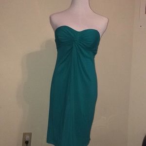Turquoise strapless dress